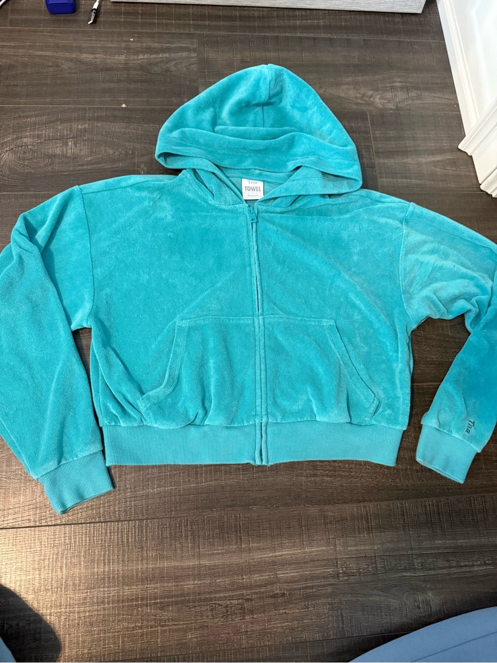 TNA Teal Terry Zip-Up Hoodie